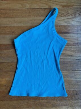 White House Black Market Forme One-Shoulder Ribbed Tank - Bright Blue